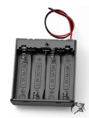 AA Kunststoff Batteriehalter mit Hülle (4x AA Batterien)