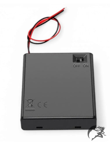 AA Kunststoff Batteriehalter mit Hülle (4x AA Batterien)