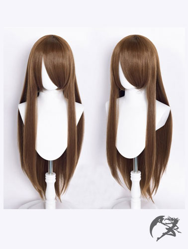 Perücke Dark Braun mit Pony (80 cm)