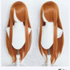 Perücke Dunkel-Orange mit Pony (80 cm)
